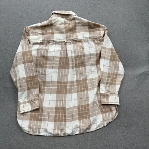 American Eagle Shirt Mens Large‎ Brown White Plaid Lived In Thermal Lined - Picture 2 of 11